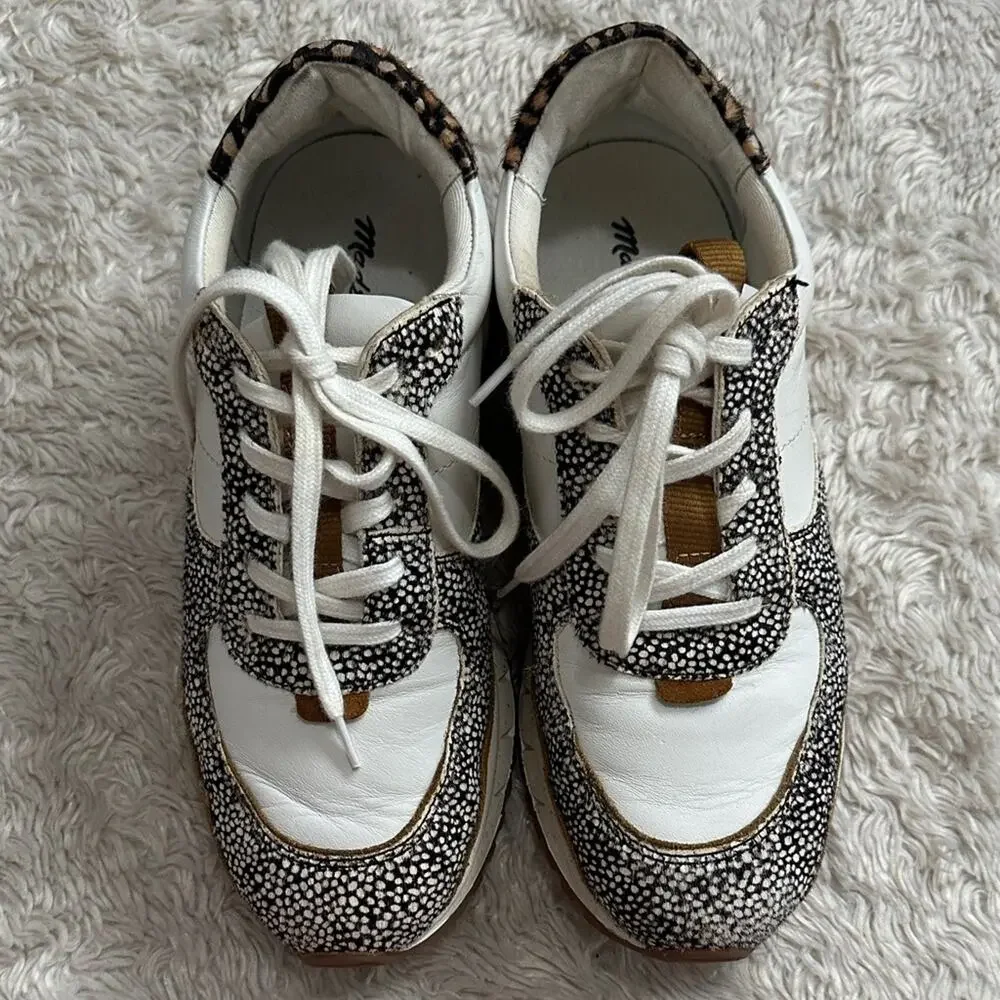 Madewell Deer Patterned Athletic Leather Cowhair Sneakers Pinterest